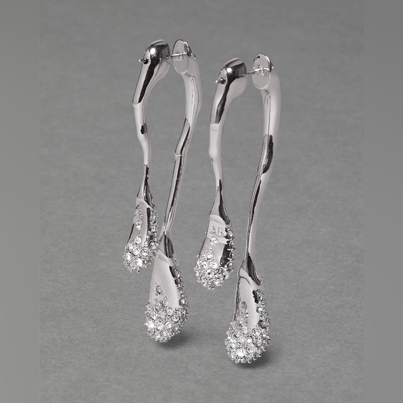 ALEXIS BITTAR • Solanales Crystal Front Back Double Drop Earrings - Silver - Picture 4 of 14